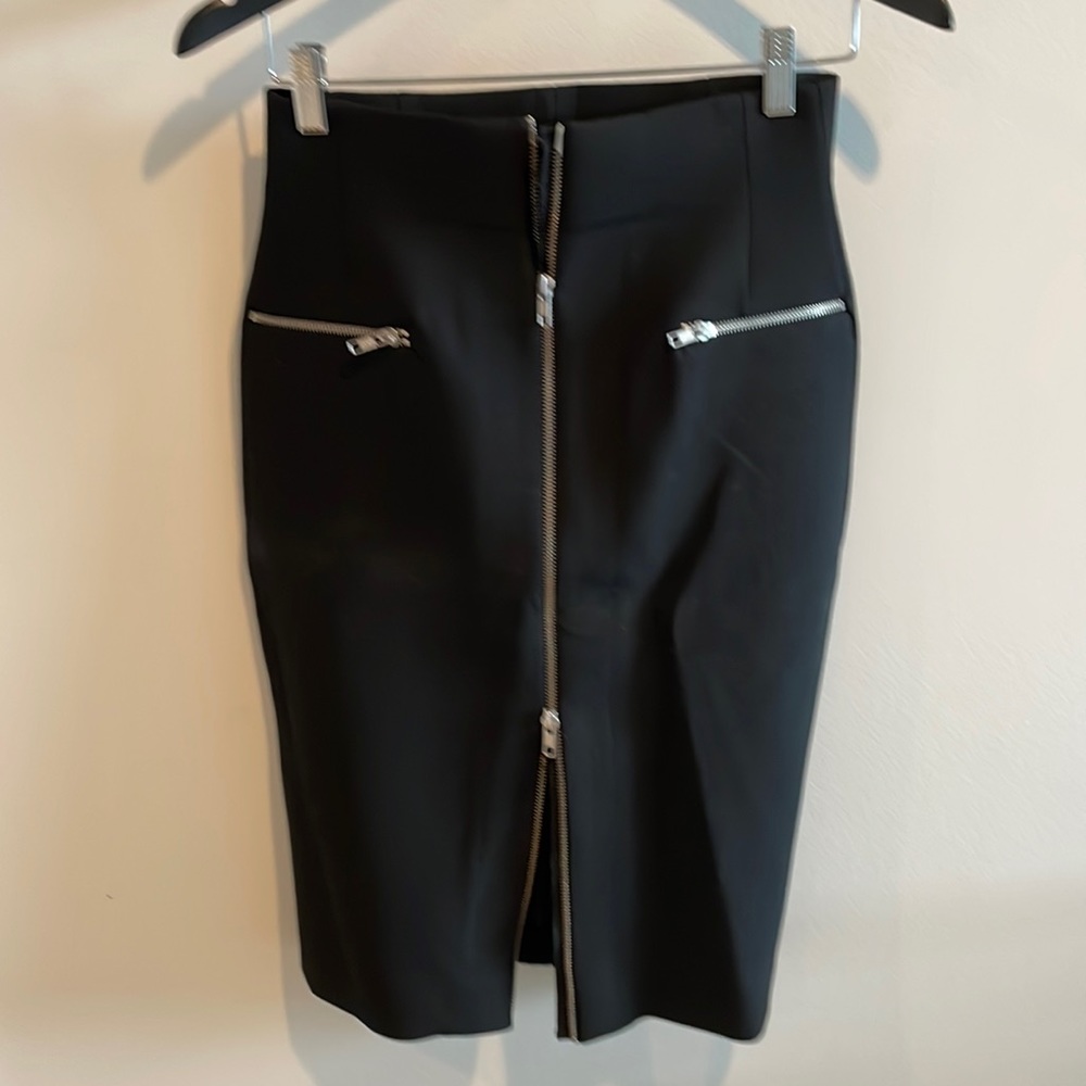 Zara high waisted black zipper skirt